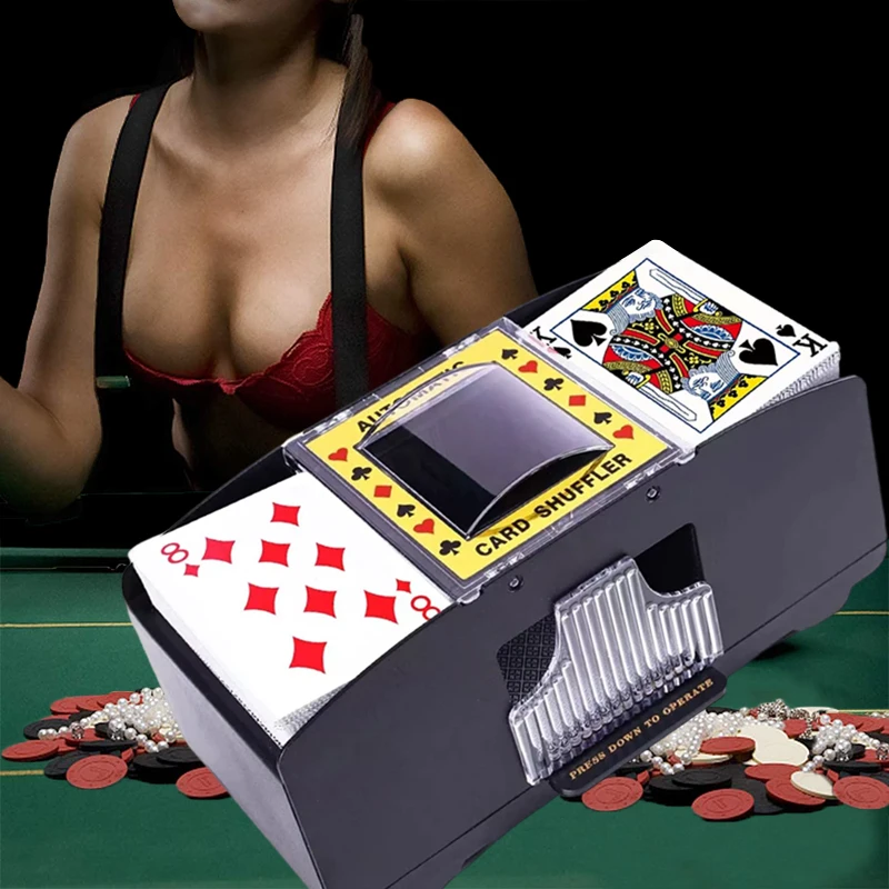 

Automatic Poker Card Shuffler Board Games Battery Operated Playing Battery Dealer Machine Electric Shuffler Home Card Games