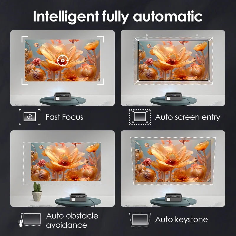 4K Beam Projectors for Movie Auto Focus Correction Smart Android Wifi 1080P Full HD Home Theater Projector Global Version