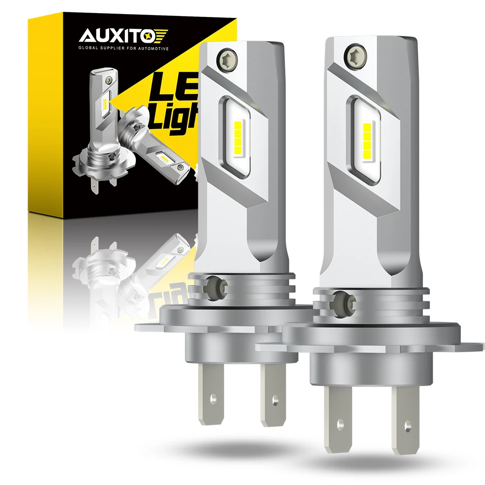 AUXITO 2 adet H7 Fan olmadan LED ışıkları Mini kafa lambası 1:1 boyutu kablosuz Ford Focus MK2 için MK3 Kuga Fiesta araba LED far ampulü