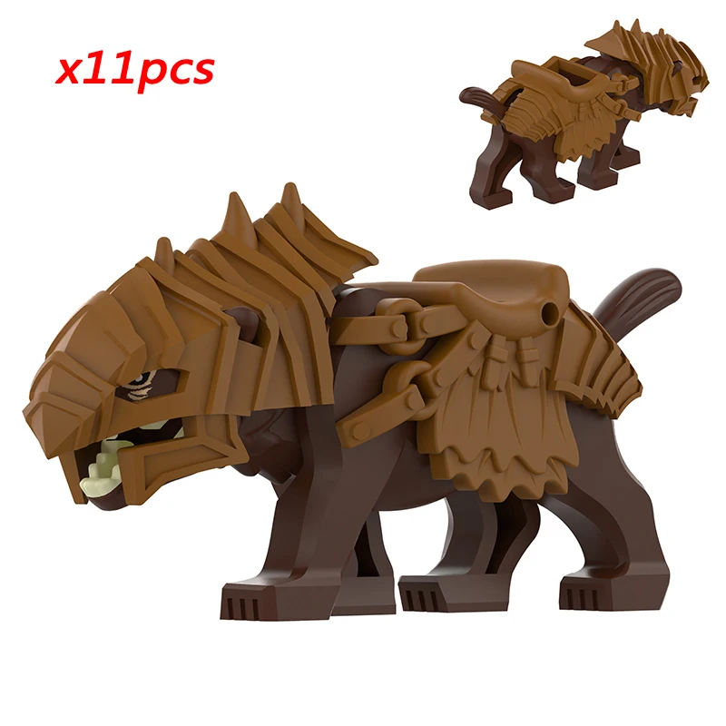Mittelalterlicher Ork-Krieger, LOTR Große Figur, Uruk-Kriegschariot, Bausteine, 3 Stile, Spielzeug, Geschenk für Sammler
