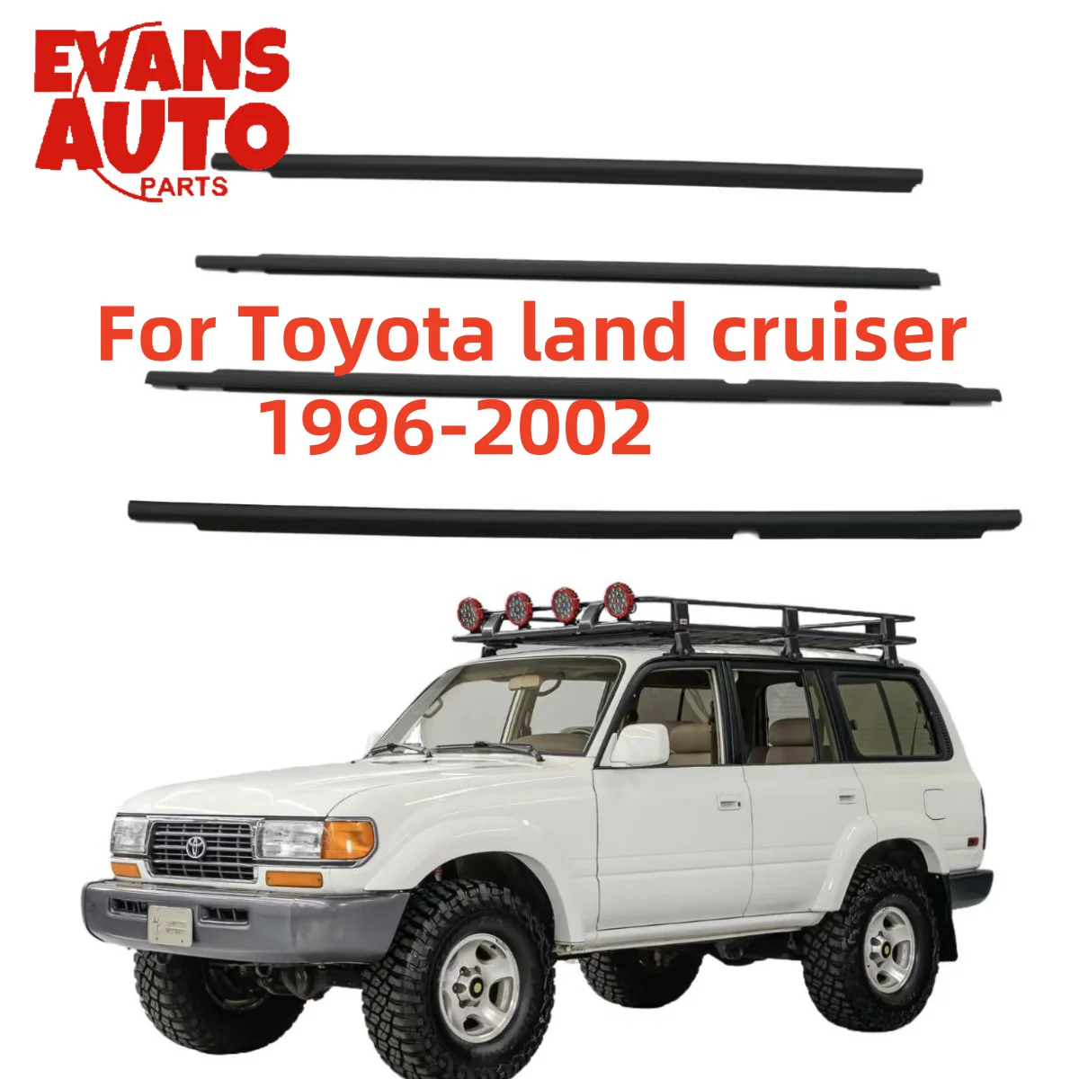 

4Pcs Car Window Weatherstrip Black For Toyota land cruiser 1996-2002 75712-60030 75711-60030 75722-60030 75721-60030