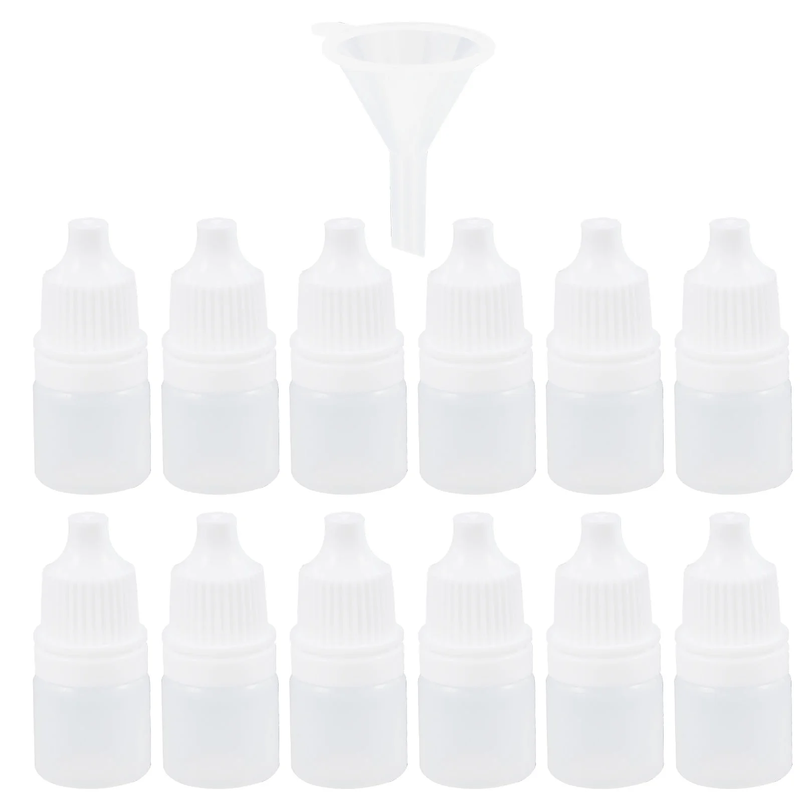 12 Pcs Tiny Dropper Bottles 3ml White Empty Squeezable Saline Eye Drops Liquid Dropping