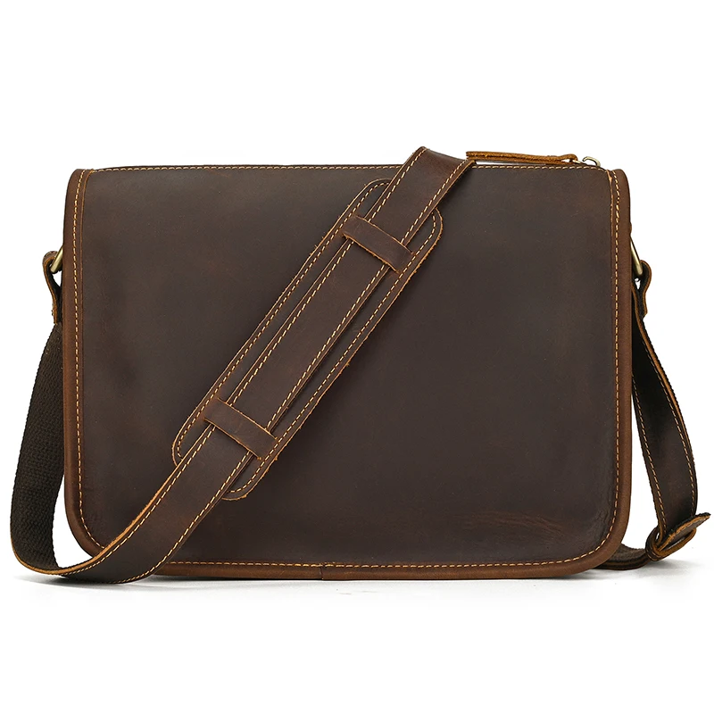 Imagem -05 - Casual Couro Crossbody Bolsa de Couro dos Homens Multi-bolso Bolsa de Ombro Portátil 7.9 Ipad Bolsa Estilingue Bolsa Masculino Moda Estilo