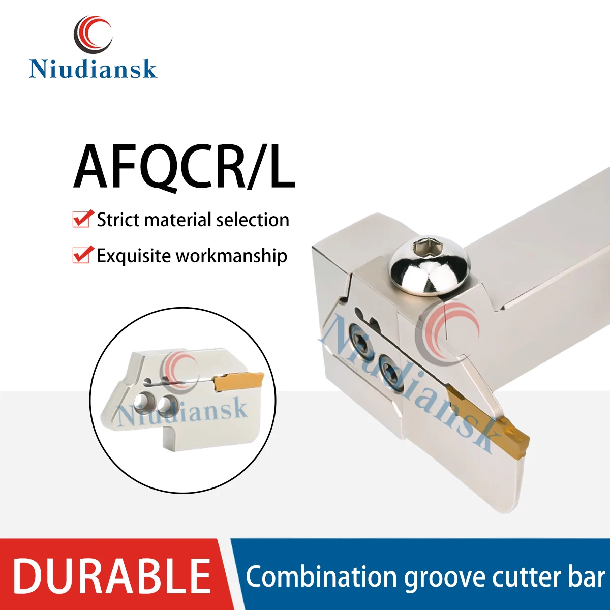 

Combination Groove Cutters Interchangeable Head Grooving Cutter Bar AFQCL/R Seven Character End Face Straight Slot Tools Holder
