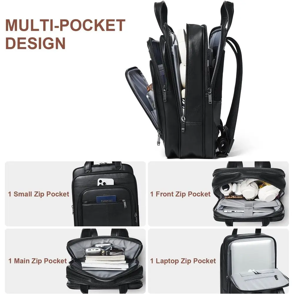 Sac à dos pour ordinateur portable Shrrie 15,6 pouces, sac à dos de travail BusinWork, sac à dos pour ordinateur portable durable ou pour le bureau, les voyages, l'université, noir bicolore