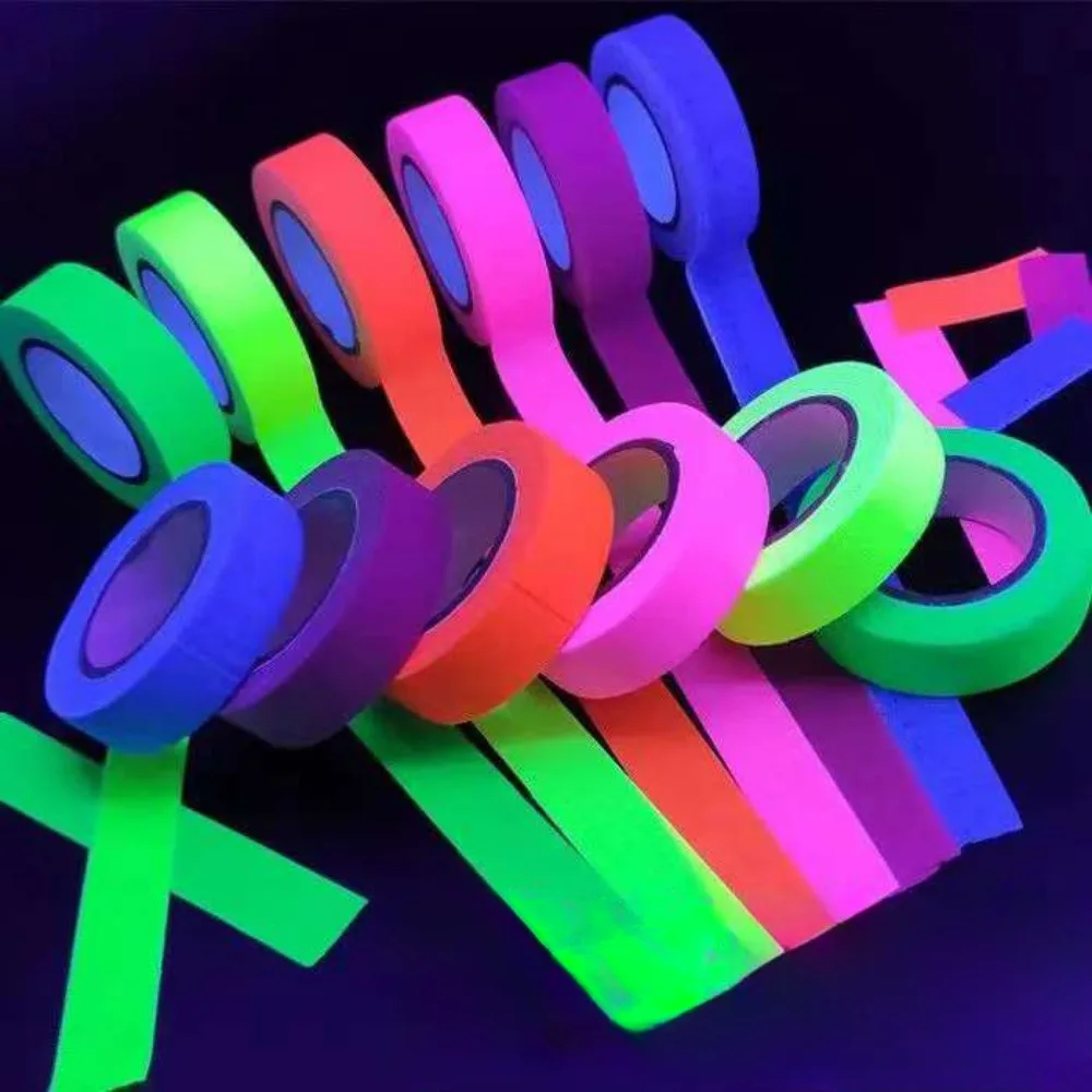 

Реактивная флуоресцентная ткань с УФ-черным светом/неоновая лента, супер яркая лента с шипами для светящихся вечеринок
