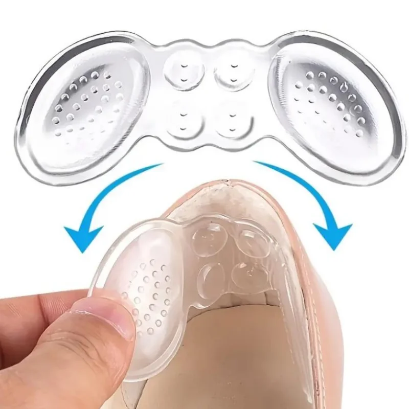 2Pcs Invisible Silicone Gel Women Heel Inserts Protector Foot Feet Care Shoe Insert Pad Insole Cushion Massage Rear Foot Sticker