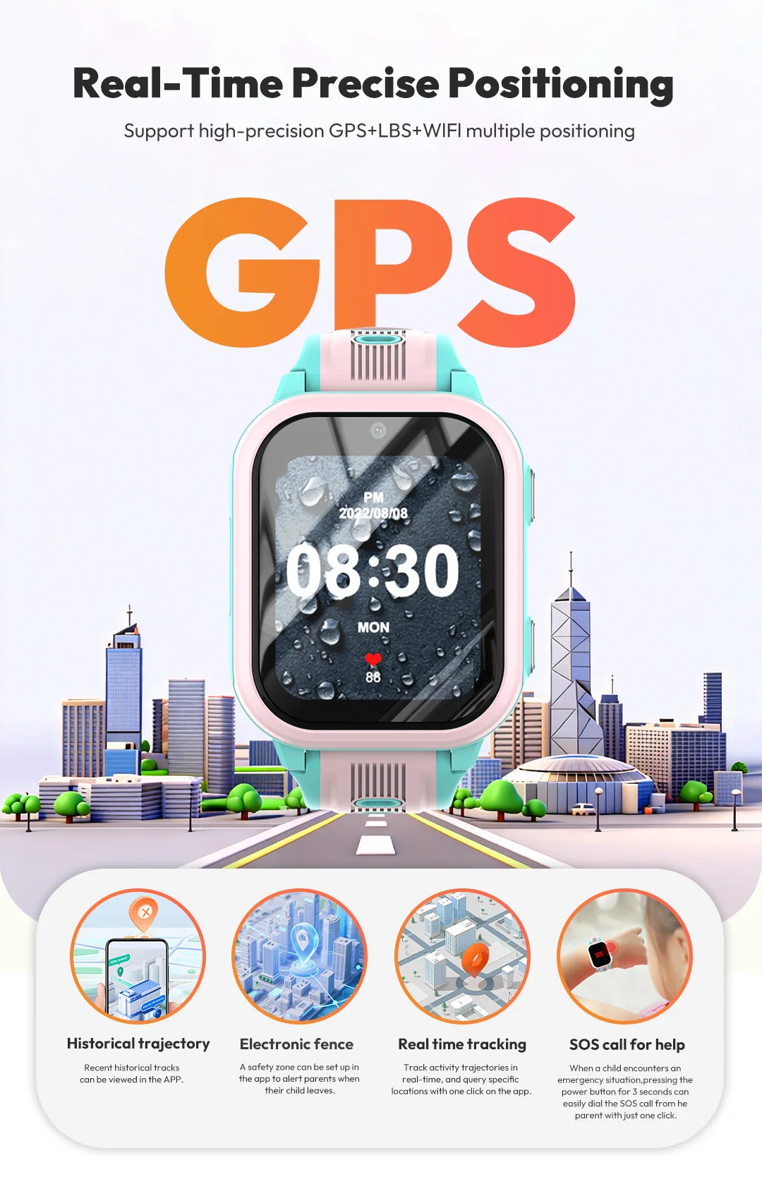KT41 Smart Watch - 4G Phone Children's Watch - High-Resolution Screen - Birthday Gift - GPS - Suitable for Both Boys and Girls view 5
