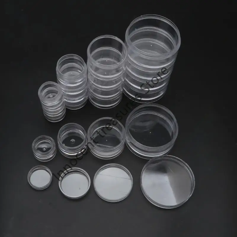 

3XUA 5 Layer Cylinder Stackable Bead Containers Plastic Round Clear Storage Box with Lid for Make Up Nails