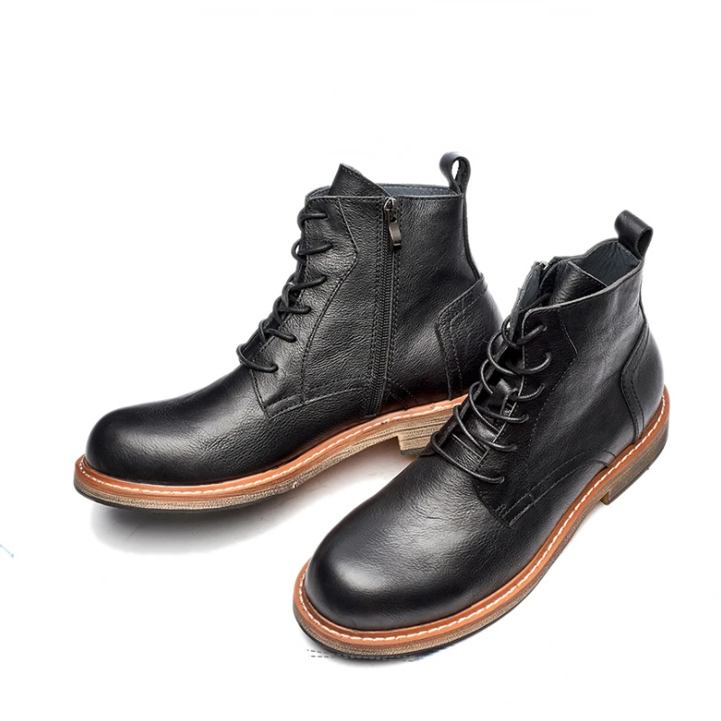 Elegant British Style Mens Ankle Boots Luxury Genuine Leather Fashion Designer 2024 New Fashion Casual Business Social Shoes Man