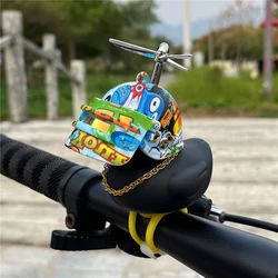 Lovely Squeeze Duck Car Ornaments Bicycle Horns, Silicone Elasticity Belt Easily Install Bike Bell for Kids Sport Outdoor