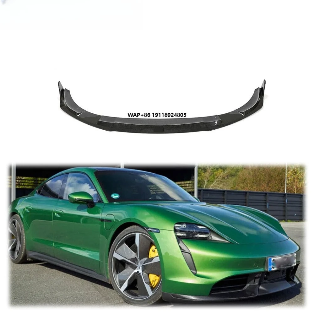 Dry Carbon Front Bumper Lip Spoiler Chin Fit for  Taycan Turbo 9J1 2019UP