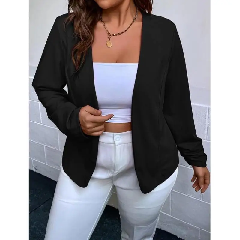 

Red Commute Suit Jacket Pure Linen Material Female Winter Fashion Workwear Classic Cut Professional Business Style