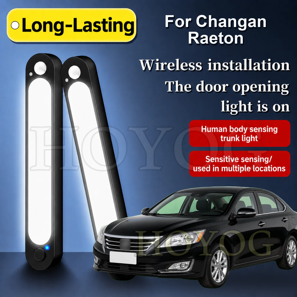 For Changan Raeton 2013-2017 Car Trunk Light LED Lamp Cordless Sensor Type C Charging Boot Cargo Light Sedan Interior Cabin