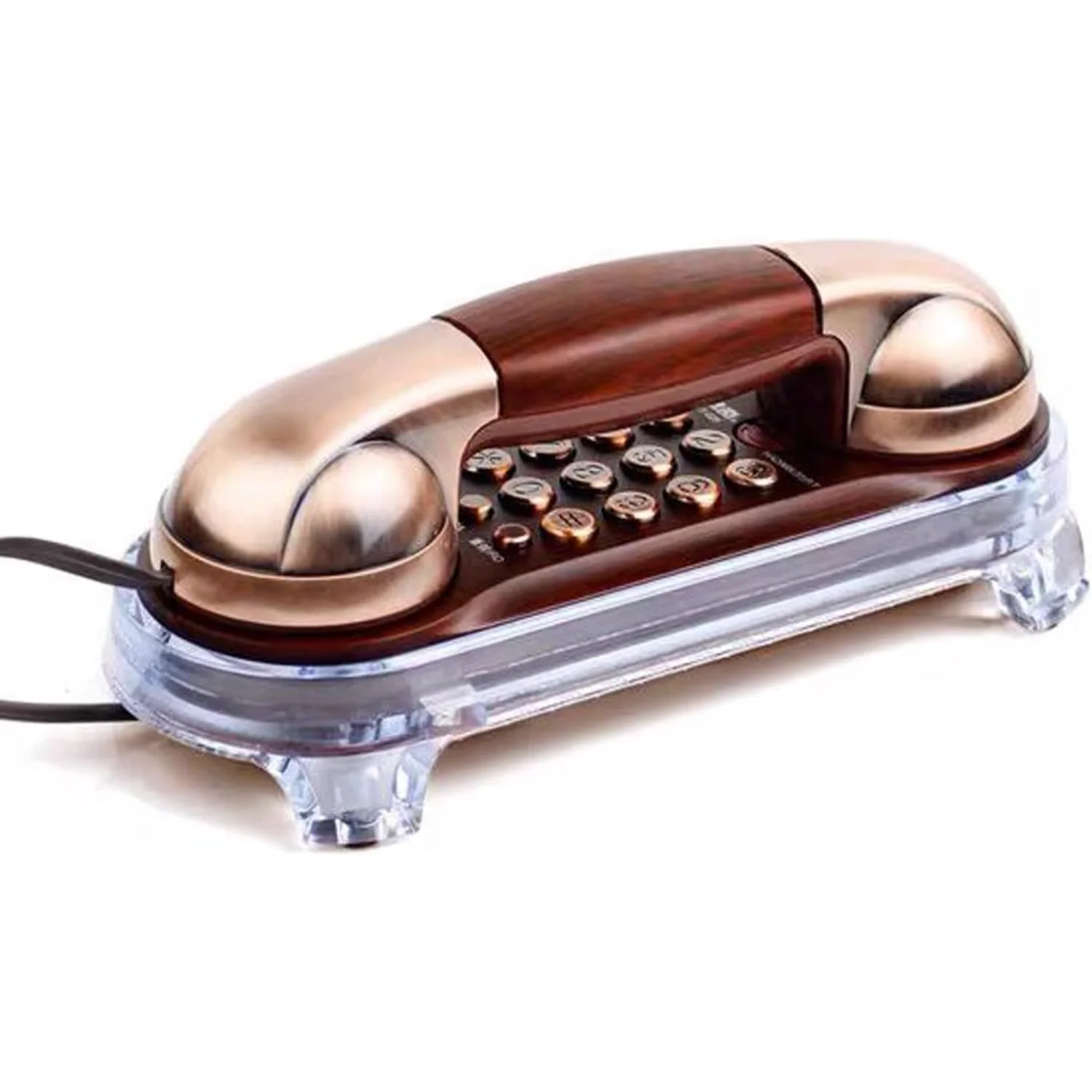 Small Size Trimline Corded Phone Antique Small Retro Wall Mounted Telephone Old Fashion  Vintage Telephone with Bottom Light for