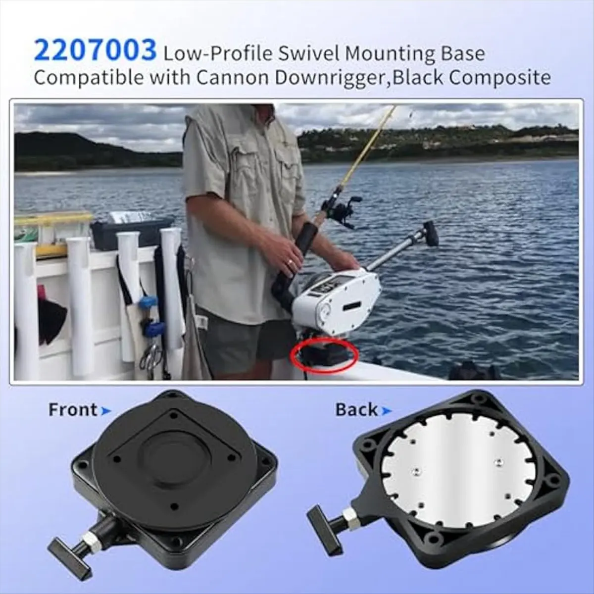 t32c-new-1pack-2207003-low-profile-swivel-base-compatible-with-for-ca-nnon-3991913-downrigger-mount