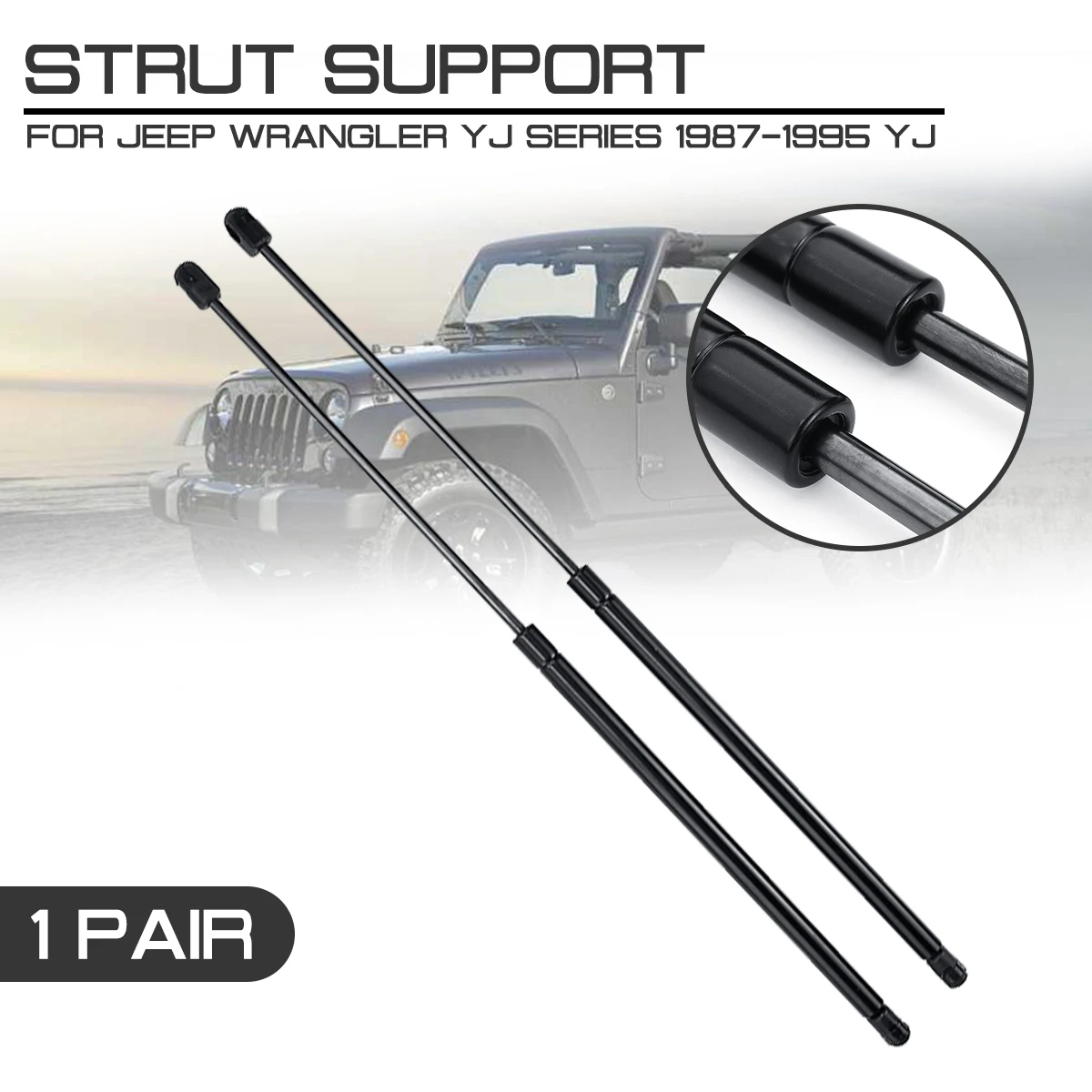 

For Jeep Wrangler YJ Series 1987 1988 1989-1995 YJ 644MM Rear Window Glass Gas Spring Shock Lift Support Rod Arm Struts Bar