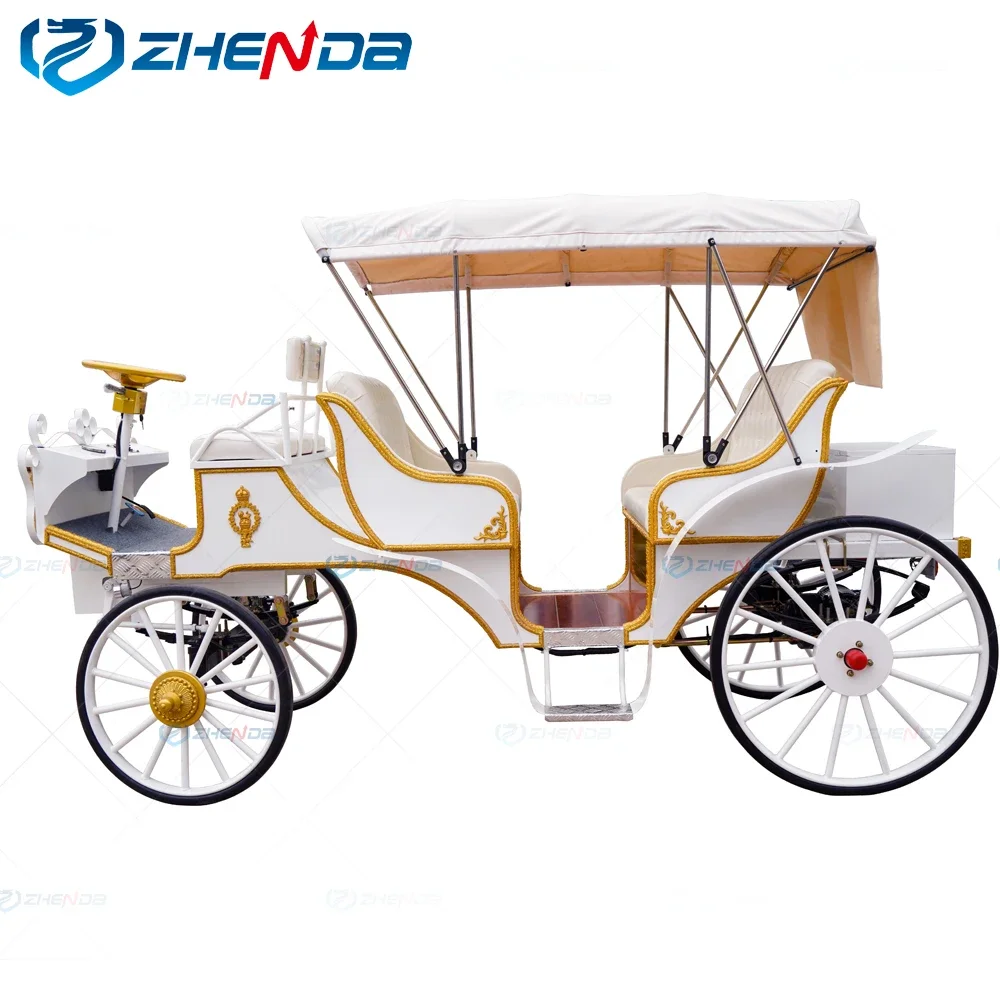 Brand New Design battery operated electric royal prince william tour electric cart romantic horse drawn carriage