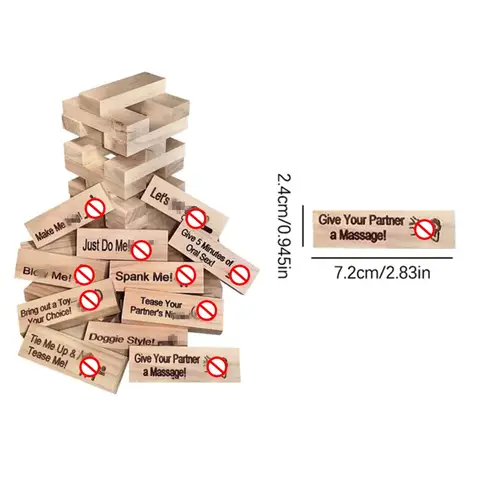 48PCS Block Tower Game Couple Activities Date Night Ideas Valentine Tumbling Tower Stacking Blocks sexx Game For Adults Couples