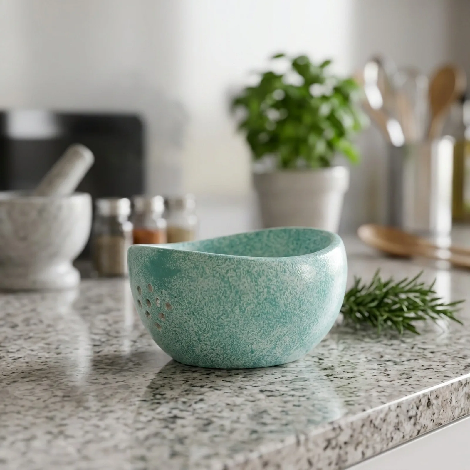 Herb for stripper Bowl for Kitchen Use Resin Herb for stripper with Multiple Hole Sizes for Easy Leafy Herb Preparation