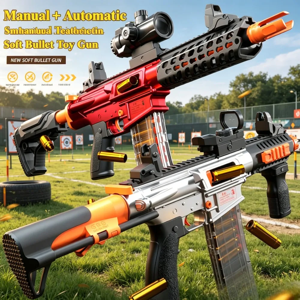 M4A1 Electric Semi-Automatic Toy Gun Nylon Continuous   Firing Toy Blaster Mode Summer Outdoor Shooting Games for Birthday Gift