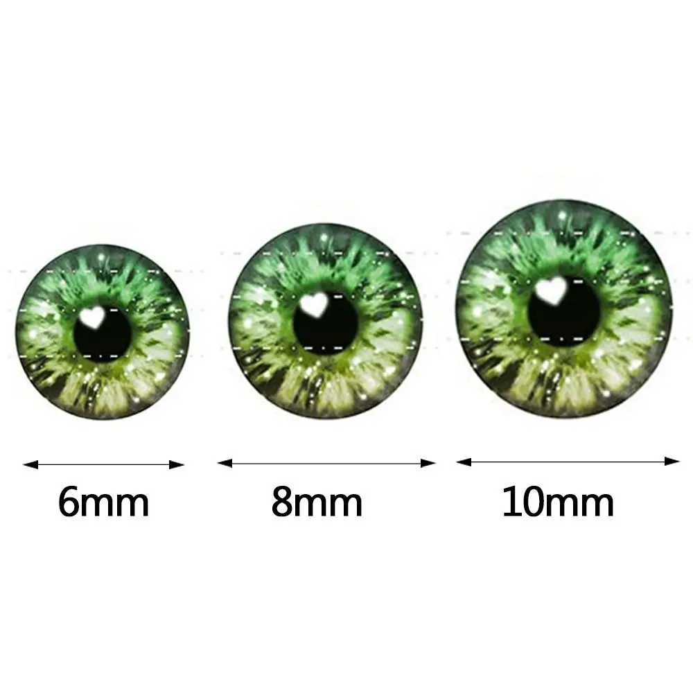 25Pairs 6/8/10mm Plastic/Glass Dolls Dinosaur Eyes DIY Crafts Eyeballs for Children Toys Animal Cat Eyes Time Gem Accessory