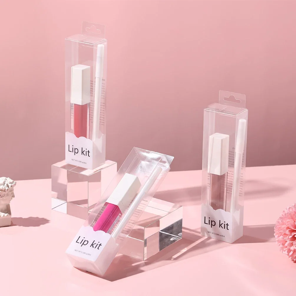 Không Phun Sương Kem Velvet Lipstick Kẻ Nhẹ Lâu Nhựa Hộp Vuông Hiệu Riêng Tùy Chỉnh Số Lượng Lớn