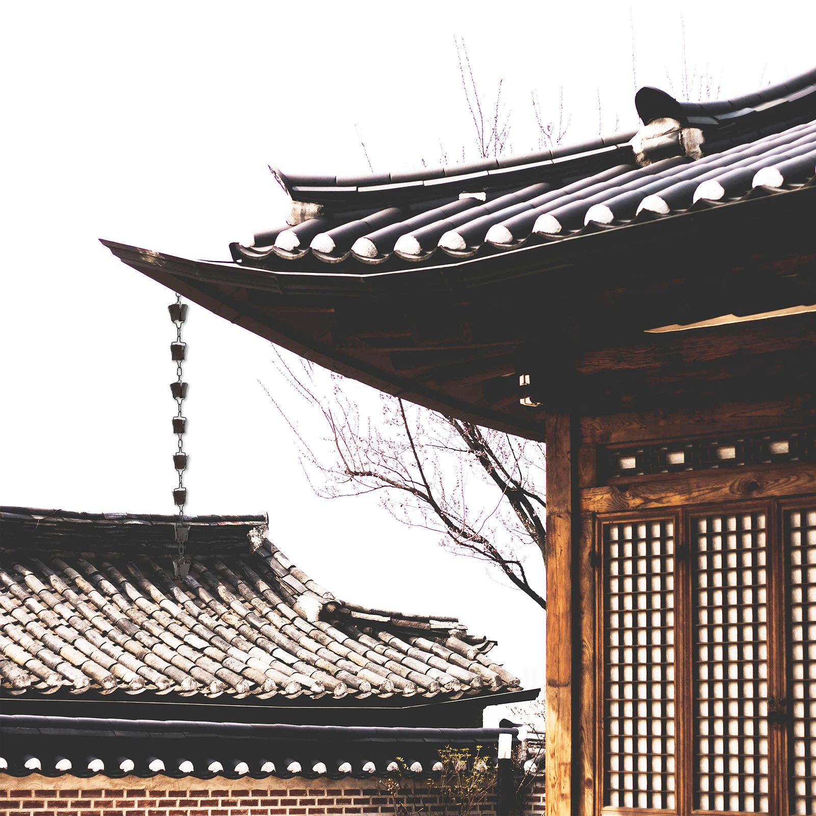 

Japanese Style Rain Chain Decorative Garden Drainage Chain For Gutter Downspout Durable Lightweight Outdoor Creative