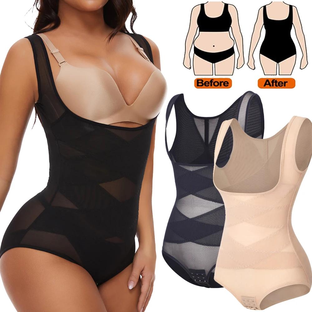 Body Shaper for Women Tummy Control Shapewear Bodysuit Faja Butt Lifter Waist Trainer Girdles Compression Briefs Bodysuit New in
