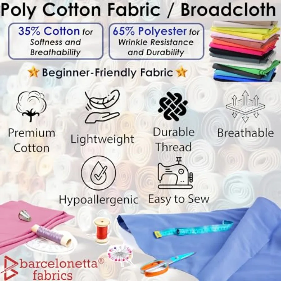 Poly Cotton Fabric for Sewing  - Textiles For Home ulasan dan harga