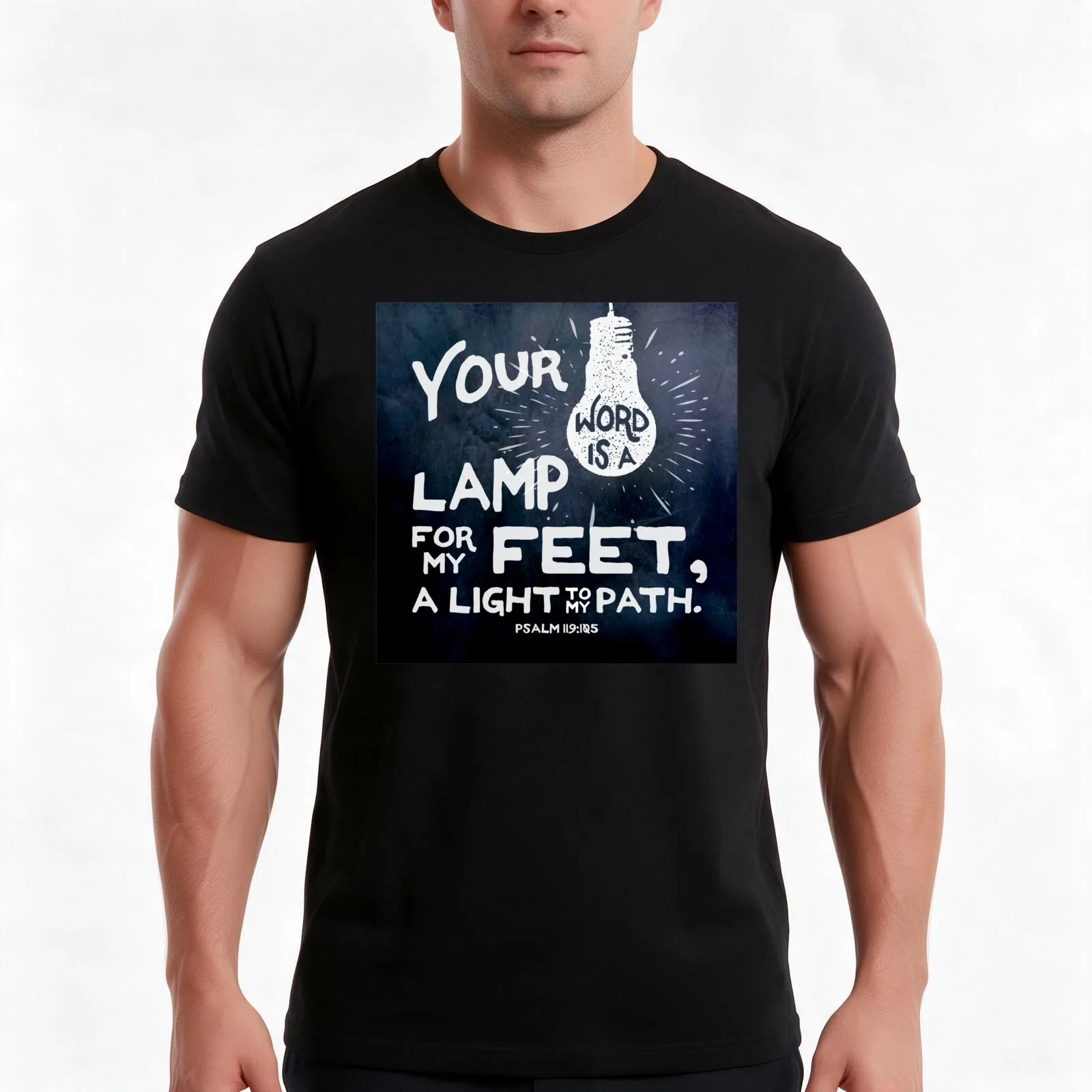 Your Word is a Lamp for my Feet T-Shirt, Summer Casual Cotton Tee, Oversized Streetwear Tops, Vintage Graphic Print, 100% Cotton