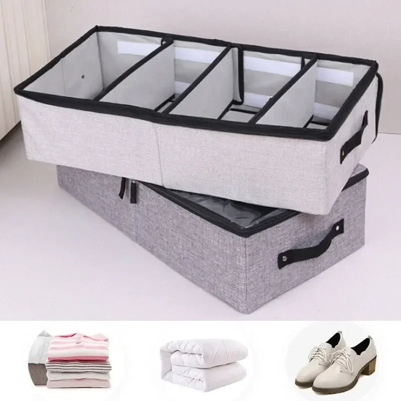 Wardrobe Organizador Under Useful Shoes Foldable Sock Bed Bag Cotton Underwear For Bra Organizer Closet Hot Box Storage