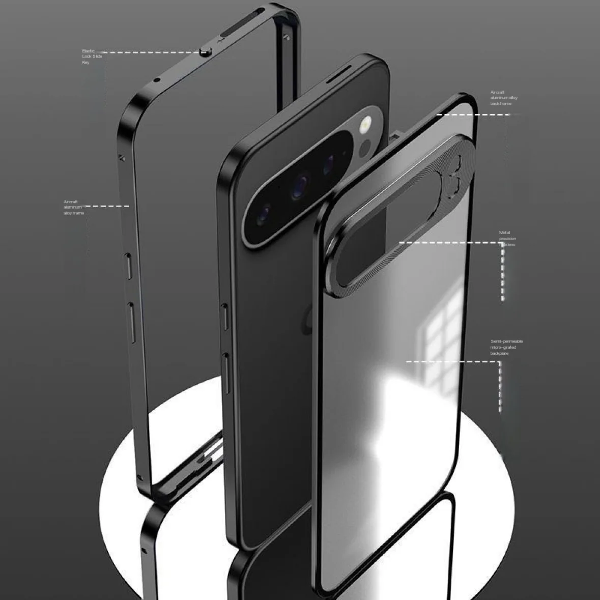 Aluminum Alloy Bumper Frame Magnetism 2-in-1 Metal Matte Back Cover For Google Pixel 9 Pro XL Pixel 7a Pro 8 Pro 8A Phone Cases