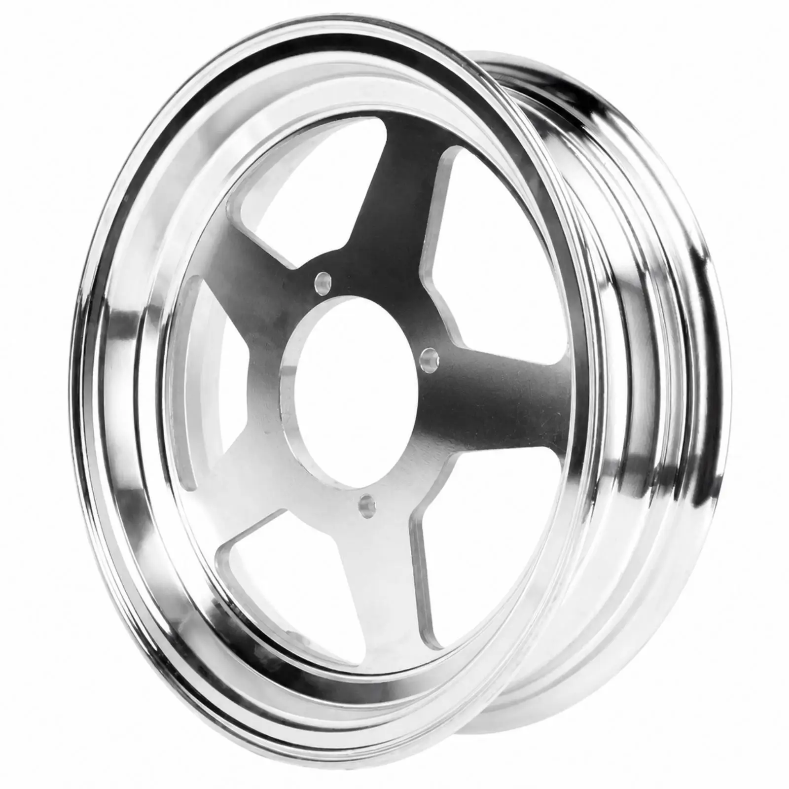 Aluminum Alloy Motorcycle Rim 10 Inch 250-10 for Trail Bike 50cc Silver Tone Five Spoke Direct Fit Wheel for Repair Work