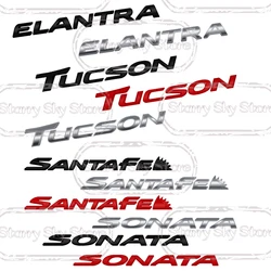 Emblema con letras para Elantra Tucson Santa Fe Sonata I30 I10 I20 Ix25 Ix35 N Line, insignia de Metal para coche, Logo, calcomanías para el cuerpo, pegatina trasera