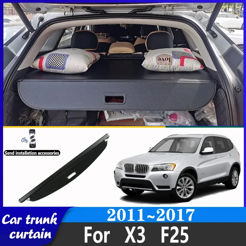 

Car Trunk Curtain For BMW X3 F25 2011~2017 Auto Luggage Tray Security Shield Rear Rack Curtain Partition Privacy Car Accessories