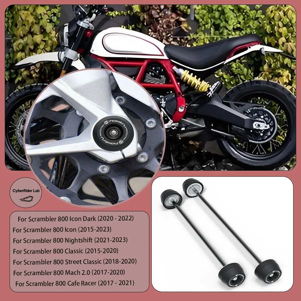 

For Ducati Scrambler 800 Wheel Spindle Anti-Crash Guards (Front/Rear) - Motorcycle Spindle Protection Set