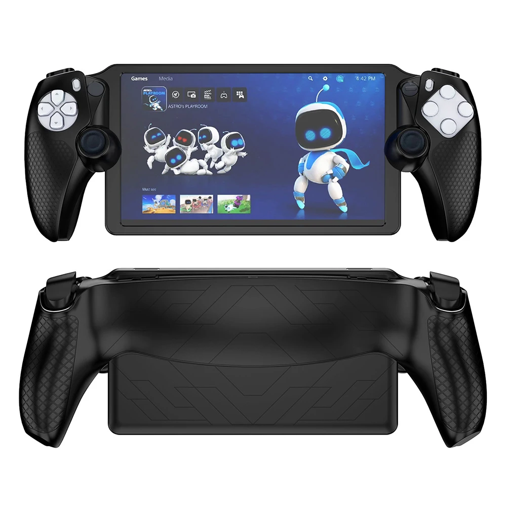 เคสป้องกันซิลิโคนเครื่องเล่นเกมกันกระแทกเคสปลอกหุ้มกันรอยขีดข่วนสำหรับพอร์ทัล PS5สำหรับพอร์ทัล Playstation