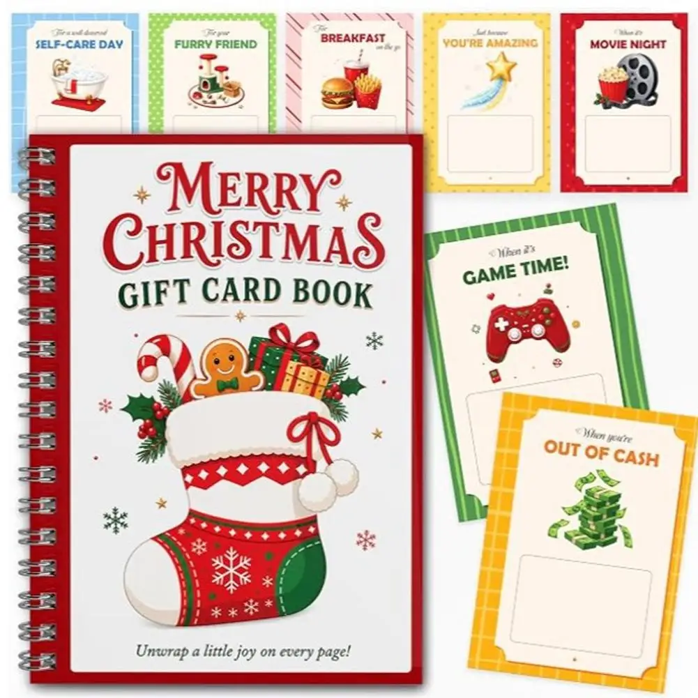 2027 Festive Santa Artwork Merry Christmas Gift Giving Creative Christmas Gift Card Book Exquisite Holiday Surprises Cards Book