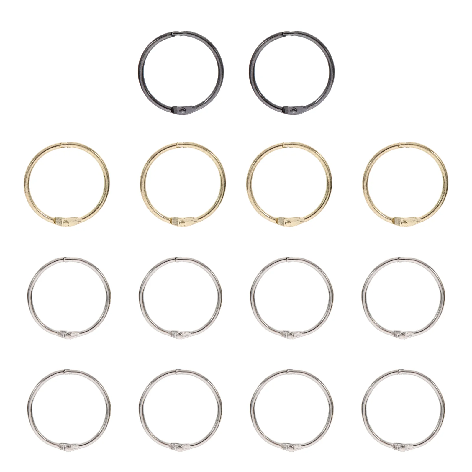14 Pcs Broken Ring Loose-Leaf Binder The Notebook Clip Rings Accessories Round Metal Supplies