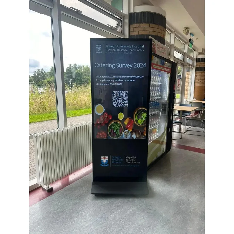 

55-Inch Thin Totem Display – Touch Screen Kiosk LCD Floor-Standing Digital Signage Advertising Player
