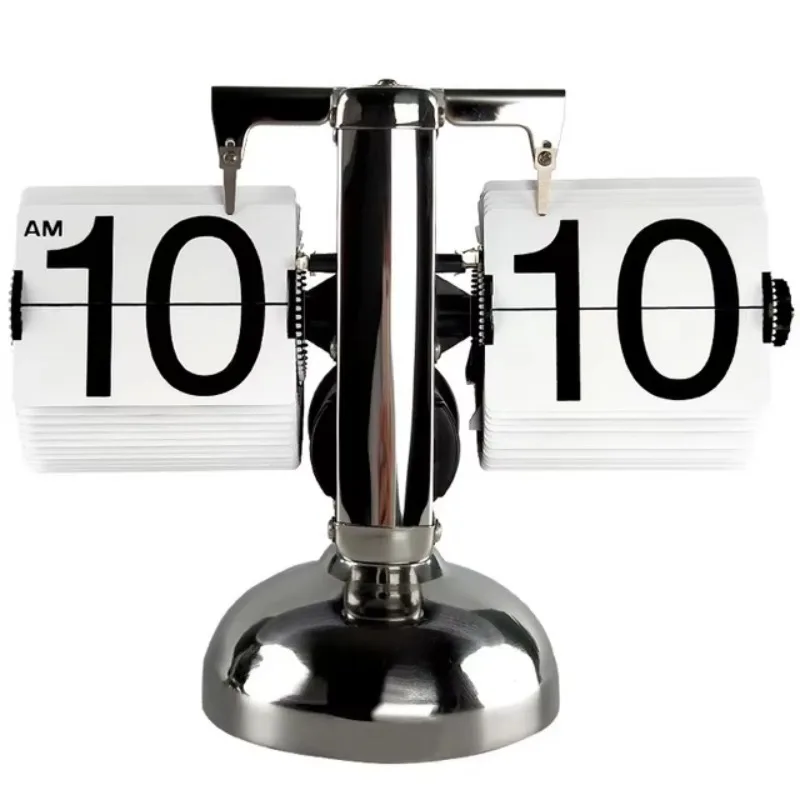 2025 Excellent Quality Automatic Page Turning Clock Retro Living Room Clock Mechanical Page Turning Clock