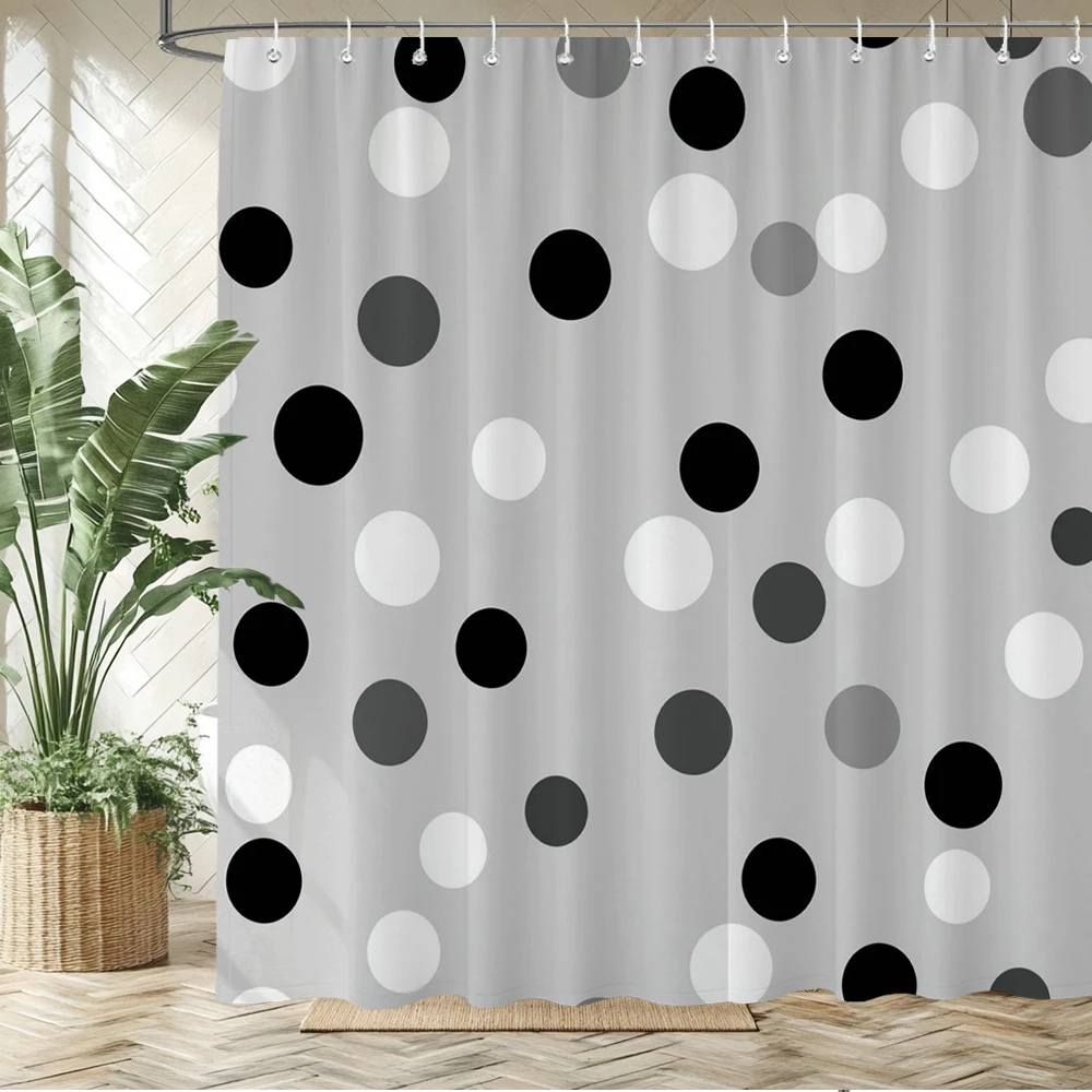 

Современная минималистичная занавеска для душа с серым узором и крючками, занавеска для ванной комнаты с геометрическим принтом, полиэфирная ткань, занавеска для домашнего декора
