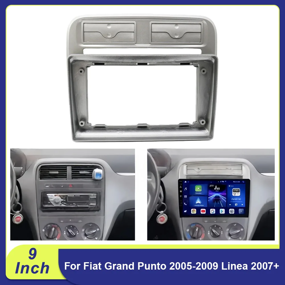 

9 Inch Car Frame Fascia Adapter Canbus Box Android Radio Audio Dash Fitting Panel Kit for Fiat Grand Punto 2005-2009 Linea 2007+