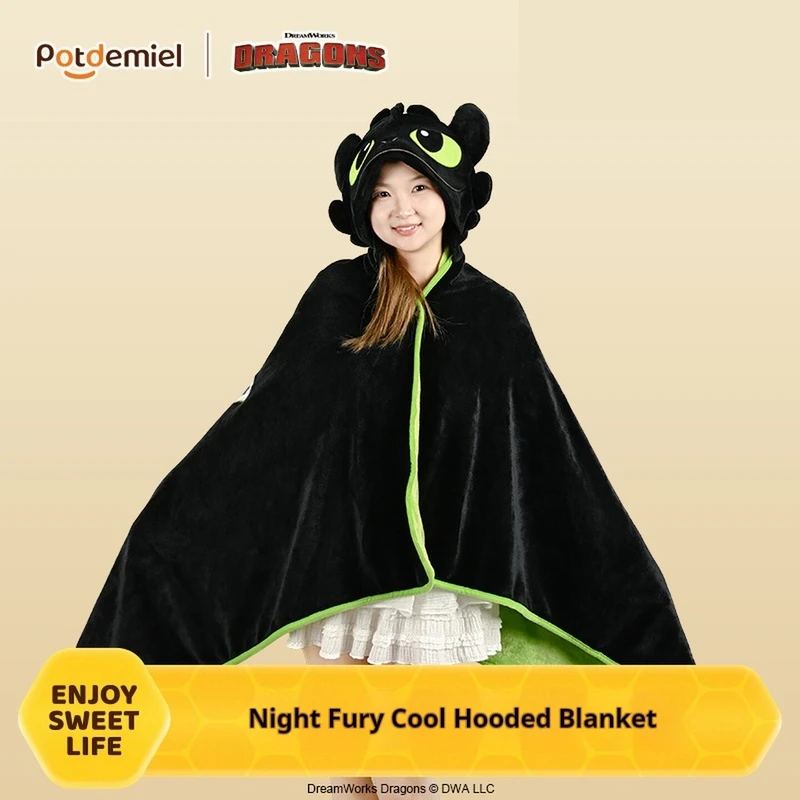 

Potdemiel Dragon Trainer Nightshade Plush Throw Blanket Pillow U-Shaped Office Nap Windproof Toy Stuffed Animal Soft Toys
