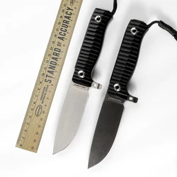 Outdoor camping hunting knife, DC53 blade knife, G10 handle, with Kydex sheath, fixed knife, kitchen knife