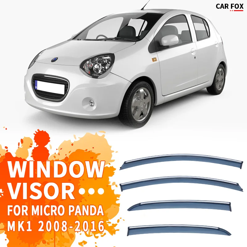 

FOR Geely Micro Panda 2008-2016 Plastic Window Visor Vent Shades Sun Rain Deflector Guard 4PCS/SE FOR Geely Micro Panda 2008+