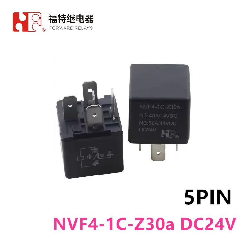 1Pcs 40A 5Pin DC24V Automotive Relay NVF4-1C-Z30a FORWARD Relay for Vehicle Conversion Kit