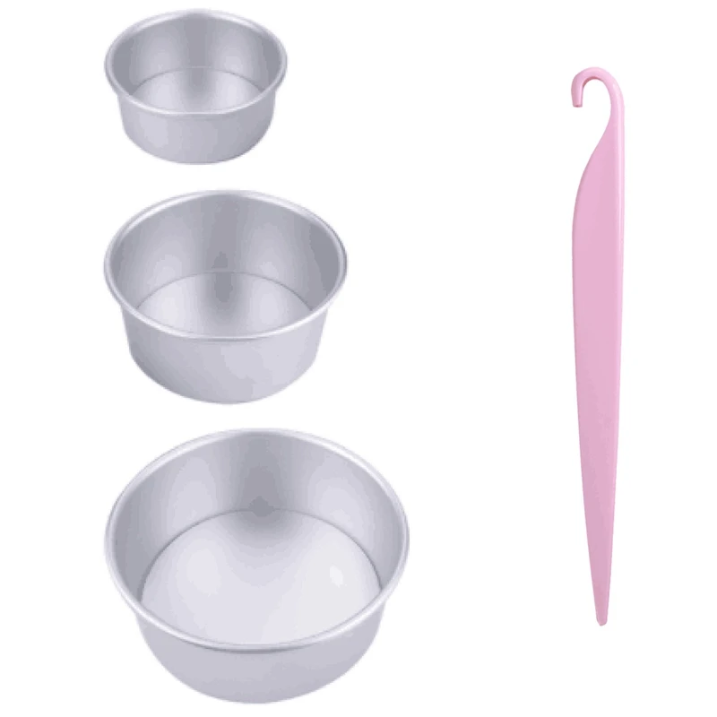 4/6/8 Inch Round Cake Pan Set, With Removable Aluminum Alloy Bottom, Chiffon Cake Pan / 3 Tier Mold Set, Round Cake Tins