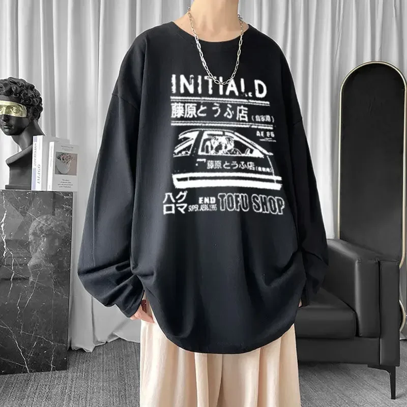 Herrenhemd Langarm 2025 Frühling Anime Streetwear O-Ausschnitt Hip-Hop Lose T-Shirts Herbst Vintage Übergroße Y2k Oberteile Männer-T-Shirts – Detail 6
